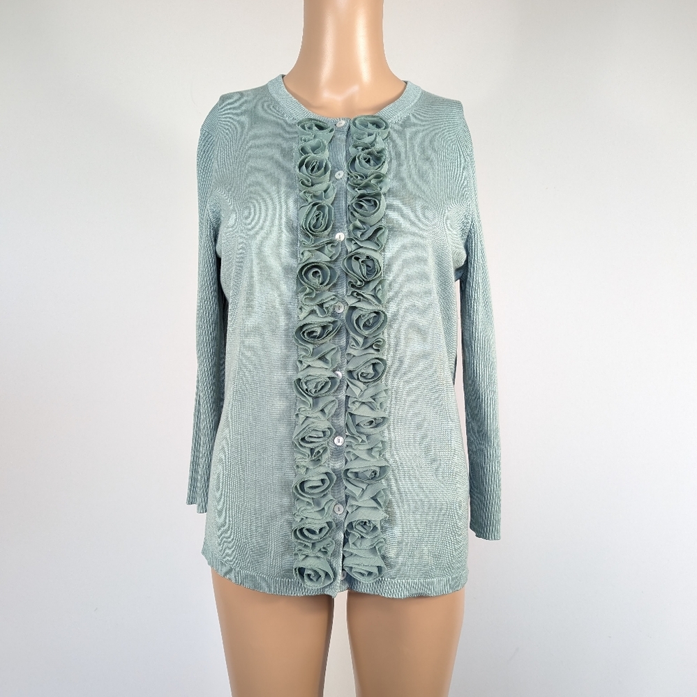 Brooks Brothers silk blend button down cardigan size M
